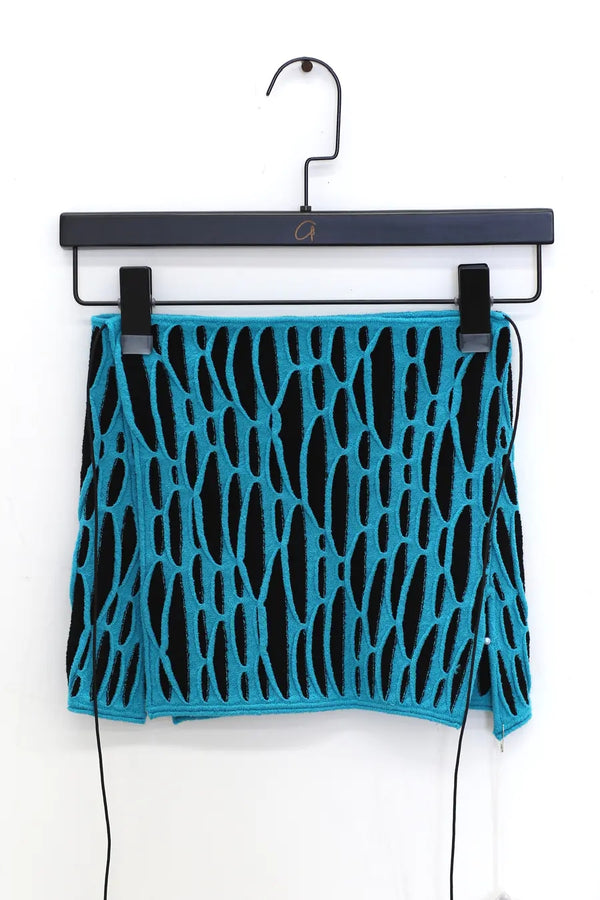 RUI animal print wrap skirt RSS24KN05 teal & black